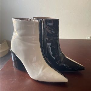 Two-Toned Black & White Booties